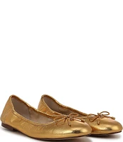 Sam Edelman Felicia Metallic Leather Bow Detail Ballet Flats