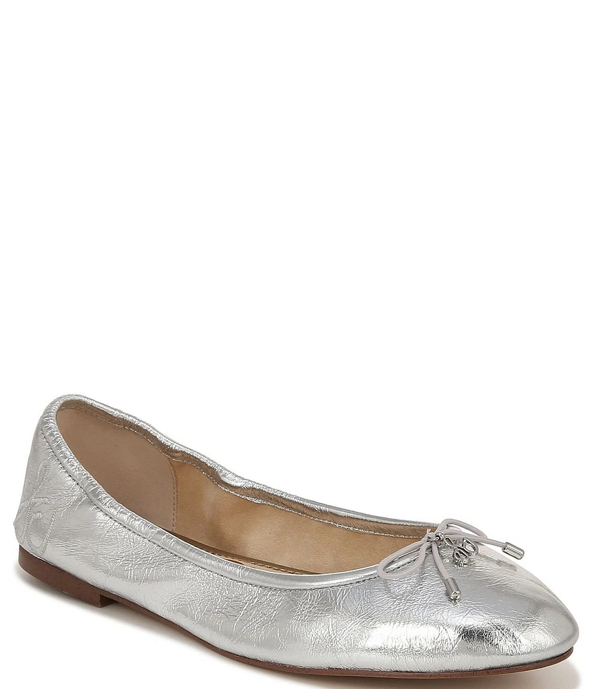 Sam Edelman Felicia Metallic Leather Bow Detail Ballet Flats