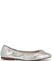 Sam Edelman Felicia Metallic Leather Bow Detail Ballet Flats