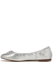 Sam Edelman Felicia Metallic Leather Bow Detail Ballet Flats