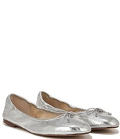 Sam Edelman Felicia Metallic Leather Bow Detail Ballet Flats