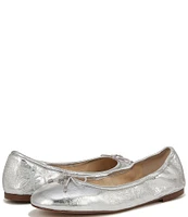 Sam Edelman Felicia Metallic Leather Bow Detail Ballet Flats