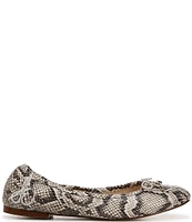 Sam Edelman Felicia Snake Print Leather Bow Detail Ballet Flats