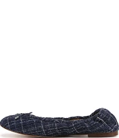 Sam Edelman Felicia Tweed Plaid Bow Detail Ballet Flats