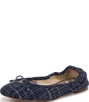 Sam Edelman Felicia Tweed Plaid Bow Detail Ballet Flats