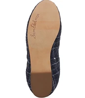 Sam Edelman Felicia Tweed Plaid Bow Detail Ballet Flats