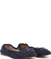 Sam Edelman Felicia Tweed Plaid Bow Detail Ballet Flats