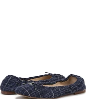 Sam Edelman Felicia Tweed Plaid Bow Detail Ballet Flats