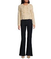 Sam Edelman Fiona Double Breasted Cropped Collarless Blazer