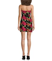 Sam Edelman Floral Print Strapless Sleeveless Sheath Dress