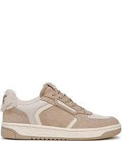 Sam Edelman Harper Cozy Suede and Fabric Low-Top Retro Skater Sneakers