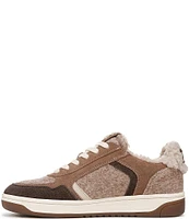 Sam Edelman Harper Cozy Wool and Suede Low-Top Retro Skater Sneakers