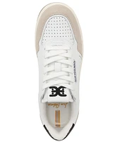 Sam Edelman Harper Leather and Suede Low-Top Retro Skater Sneakers