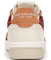 Sam Edelman Harper Leather and Suede Low-Top Retro Skater Sneakers