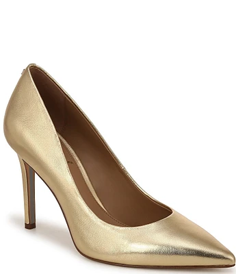 Sam Edelman Hazel Metallic Leather Pointed Toe Pumps