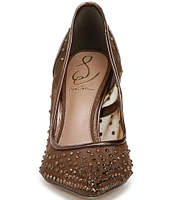 Sam Edelman Hazel Rhinestone Embellished Mesh Pumps