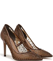 Sam Edelman Hazel Rhinestone Embellished Mesh Pumps