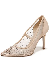 Sam Edelman Hazel Rhinestone Embellished Mesh Pumps