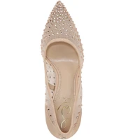 Sam Edelman Hazel Rhinestone Embellished Mesh Pumps