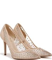 Sam Edelman Hazel Rhinestone Embellished Mesh Pumps