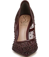 Sam Edelman Hazel Rhinestone Embellished Mesh Pumps