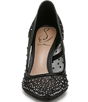 Sam Edelman Hazel Rhinestone Embellished Mesh Pumps