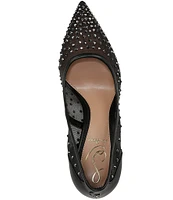 Sam Edelman Hazel Rhinestone Embellished Mesh Pumps