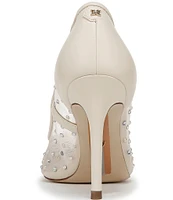 Sam Edelman Hazel Rhinestone Pearl Embellished Mesh Pumps