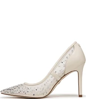 Sam Edelman Hazel Rhinestone Pearl Embellished Mesh Pumps