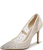 Sam Edelman Hazel Rhinestone Pearl Embellished Mesh Pumps