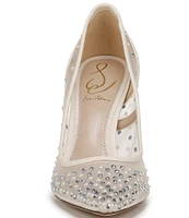 Sam Edelman Hazel Rhinestone Pearl Embellished Mesh Pumps