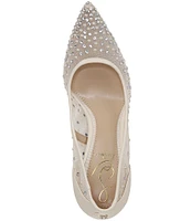 Sam Edelman Hazel Rhinestone Pearl Embellished Mesh Pumps