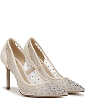 Sam Edelman Hazel Rhinestone Pearl Embellished Mesh Pumps