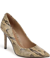 Sam Edelman Hazel Snake Print Leather Pointed Toe Pumps