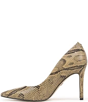 Sam Edelman Hazel Snake Print Leather Pointed Toe Pumps