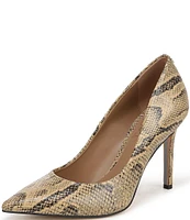 Sam Edelman Hazel Snake Print Leather Pointed Toe Pumps