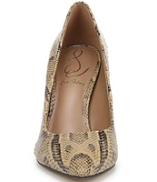 Sam Edelman Hazel Snake Print Leather Pointed Toe Pumps