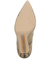 Sam Edelman Hazel Snake Print Leather Pointed Toe Pumps