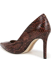 Sam Edelman Hazel Snake Print Leather Pointed Toe Pumps