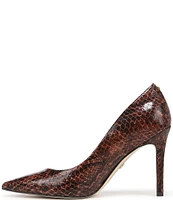 Sam Edelman Hazel Snake Print Leather Pointed Toe Pumps