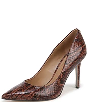 Sam Edelman Hazel Snake Print Leather Pointed Toe Pumps