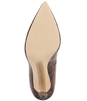 Sam Edelman Hazel Snake Print Leather Pointed Toe Pumps