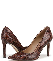 Sam Edelman Hazel Snake Print Leather Pointed Toe Pumps