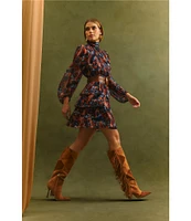 Sam Edelman High Neck Long Sleeve Mini Dress