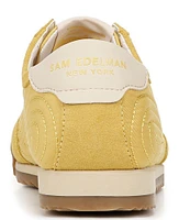 Sam Edelman Isabel Gum Sole Suede and Nylon Topstitch Detail Sneakers