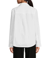 Sam Edelman Jewel Detail Oversized Collared Long Sleeve Button Down Top