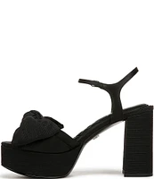 Sam Edelman Julieta Fabric Ankle Strap Bow Detail Platform Dress Sandals