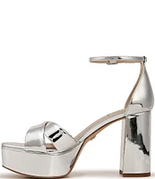 Sam Edelman Jullian Mirror Metallic Ankle Strap Platform Dress Sandals