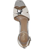 Sam Edelman Jullian Mirror Metallic Ankle Strap Platform Dress Sandals