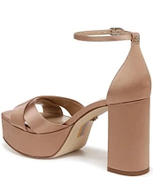 Sam Edelman Jullian Satin Ankle Strap Platform Dress Sandals